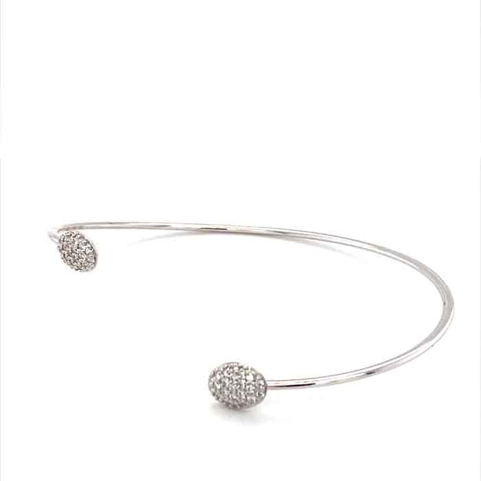 0.30 CTW DEW Round Near-Colorless Moissanite Bangle Bracelet in Sterling Silver