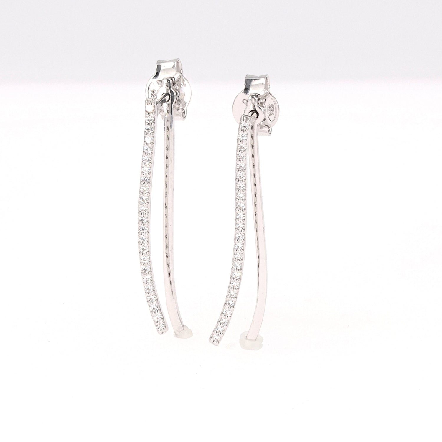 0.23 CTW DEW Round Near-Colorless Moissanite Fashion Earring in Sterling Silver