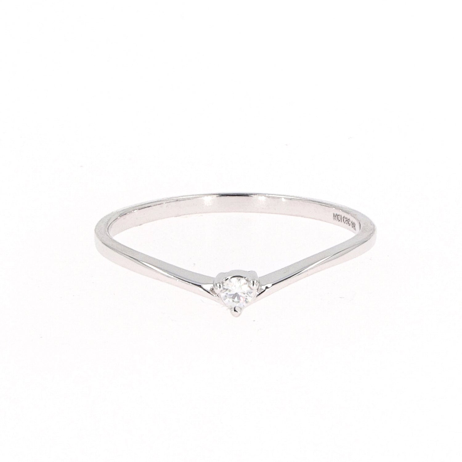 Petite Round Near-Colorless Moissanite Stackable Band in 14K Gold