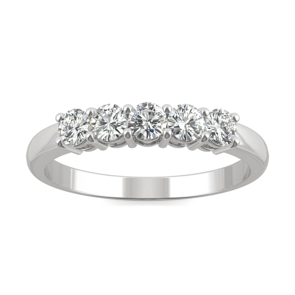 0.50 CTW DEW Round Five Stone Ring 14K White Gold