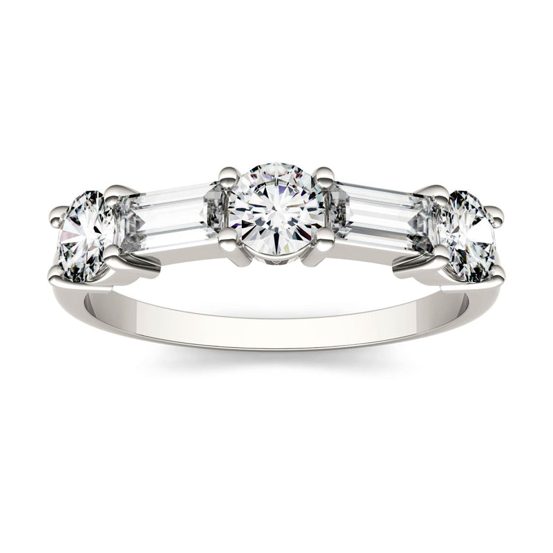 1.15 CTW DEW Straight Baguette Moissanite Stackable Ring in 14K White Gold