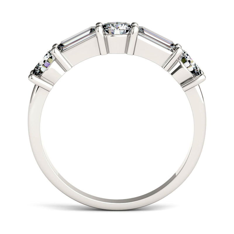 1.15 CTW DEW Straight Baguette Moissanite Stackable Ring in 14K White Gold