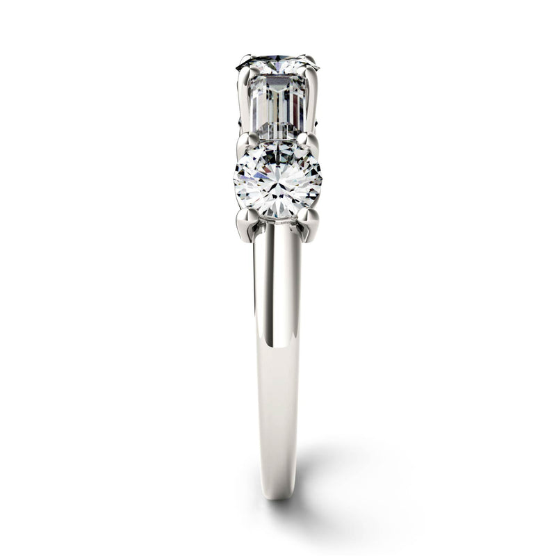 1.15 CTW DEW Straight Baguette Moissanite Stackable Ring in 14K White Gold