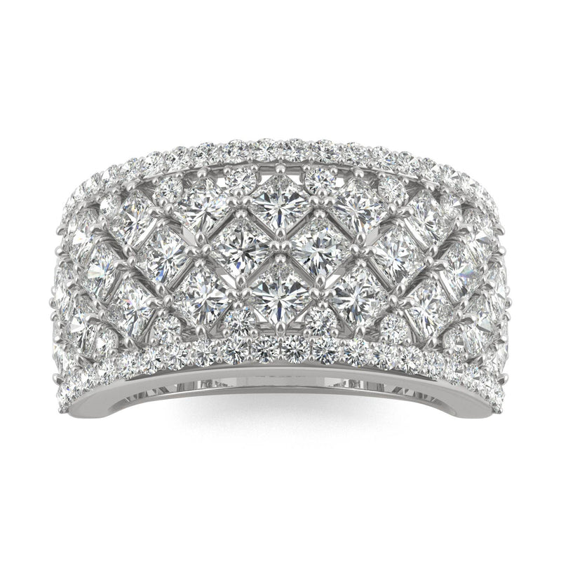 3.74 CTW DEW Square Moissanite Fashion Ring in 14K White Gold