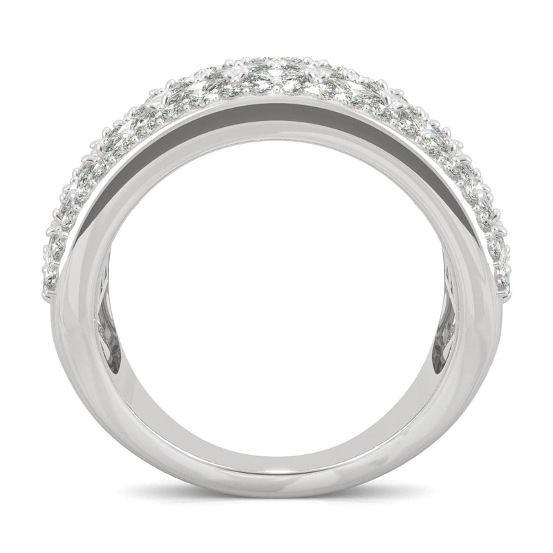 3.74 CTW DEW Square Moissanite Fashion Ring in 14K White Gold