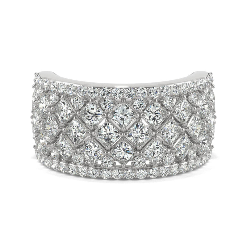 3.74 CTW DEW Square Moissanite Fashion Ring in 14K White Gold