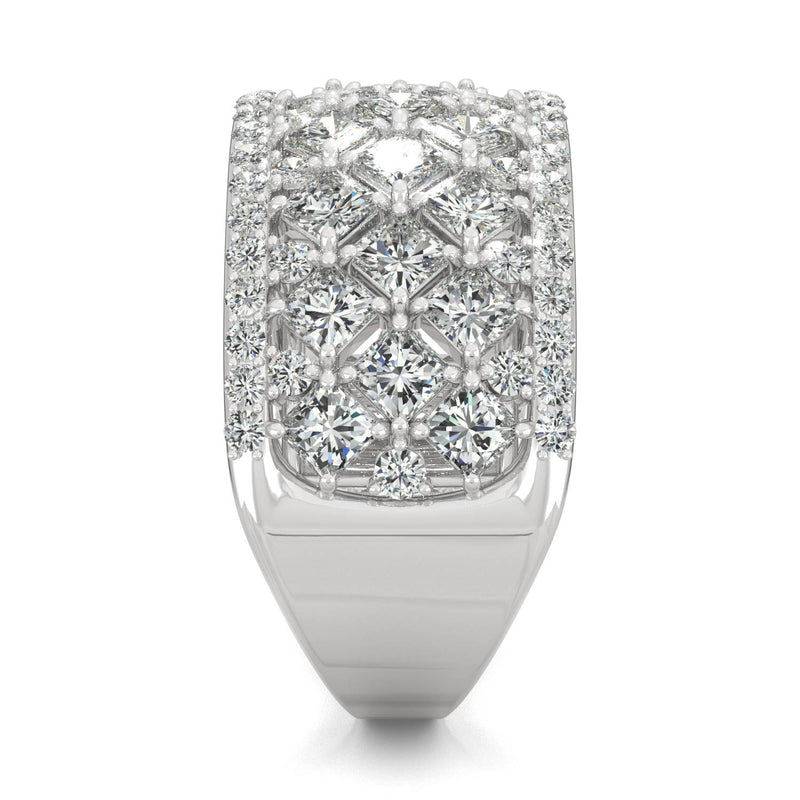 3.74 CTW DEW Square Moissanite Fashion Ring in 14K White Gold