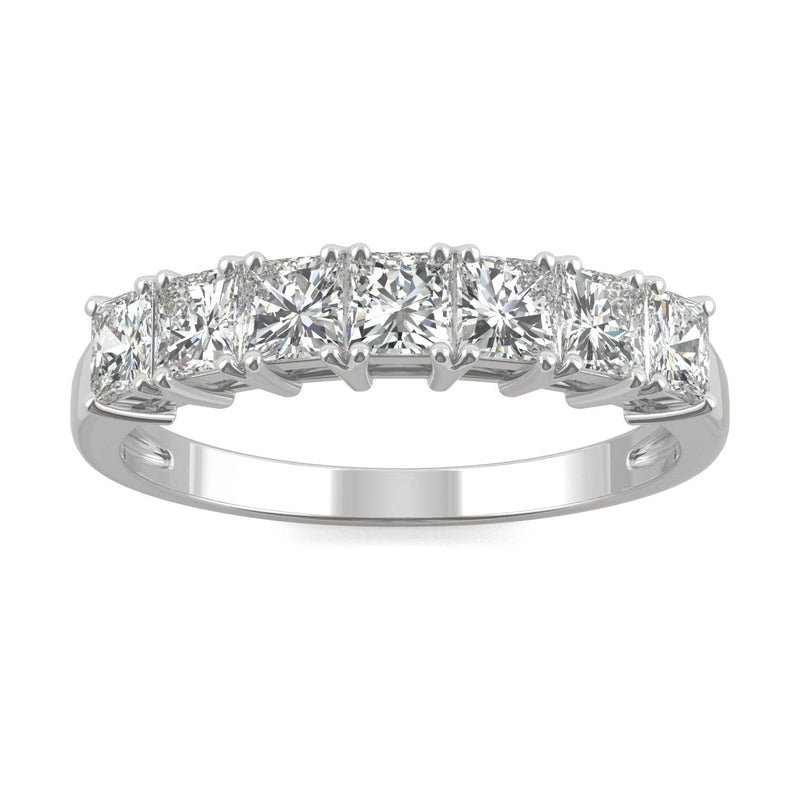 1.26 CTW DEW Square Moissanite Anniversary Band in 14K White Gold