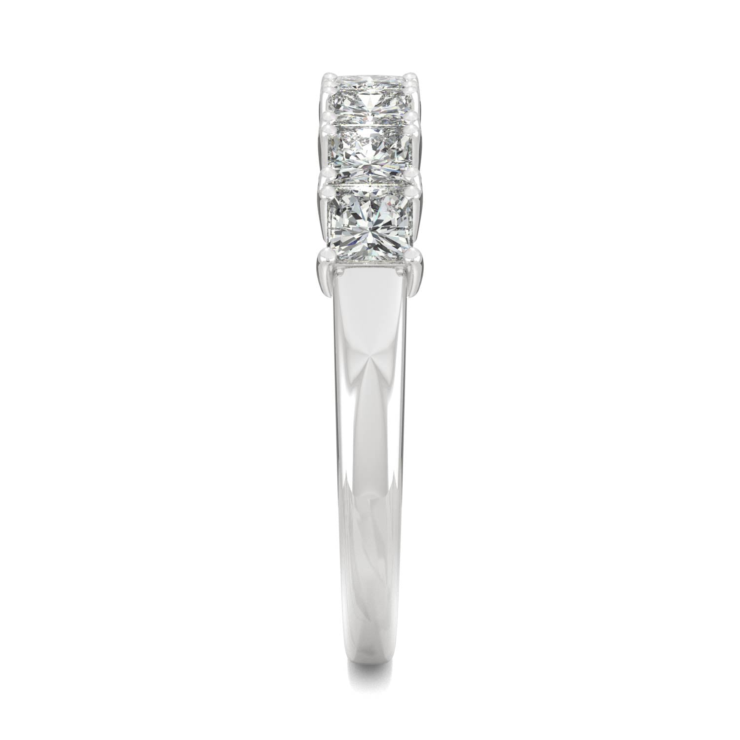 1.26 CTW DEW Square Moissanite Anniversary Band in 14K White Gold