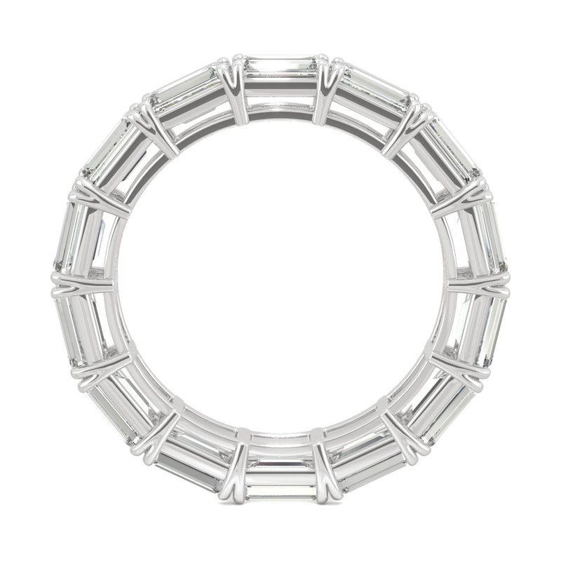 3.78 CTW DEW Emerald Moissanite Eternity Band in 14K White Gold