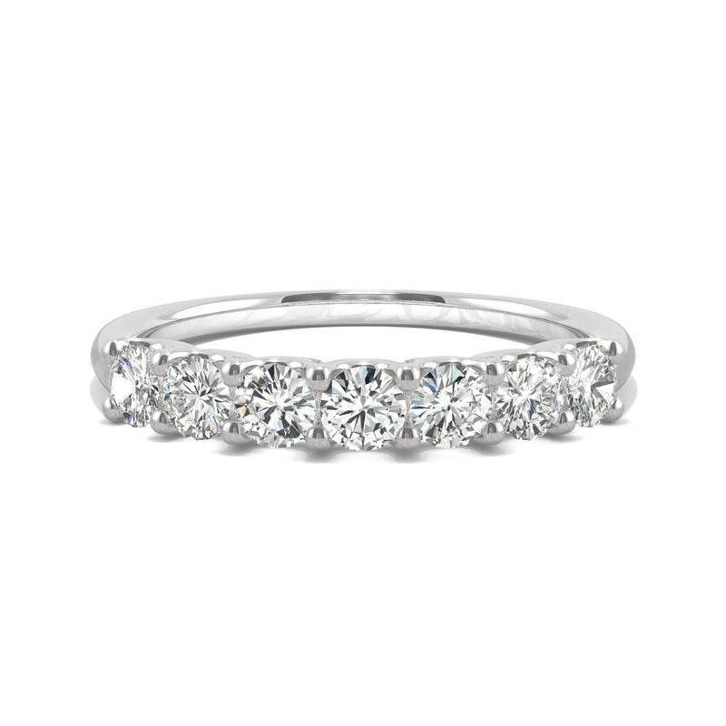 0.70 CTW DEW Round Moissanite Anniversary Band in 14K White Gold