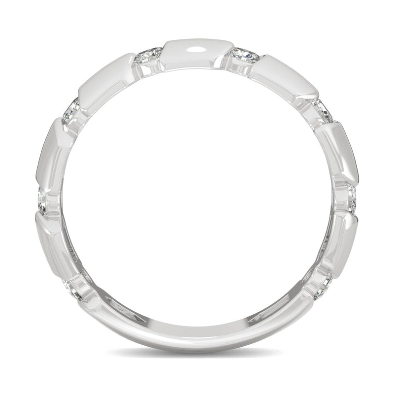 0.48 CTW DEW Round Moissanite Stackable Ring in 14K White Gold