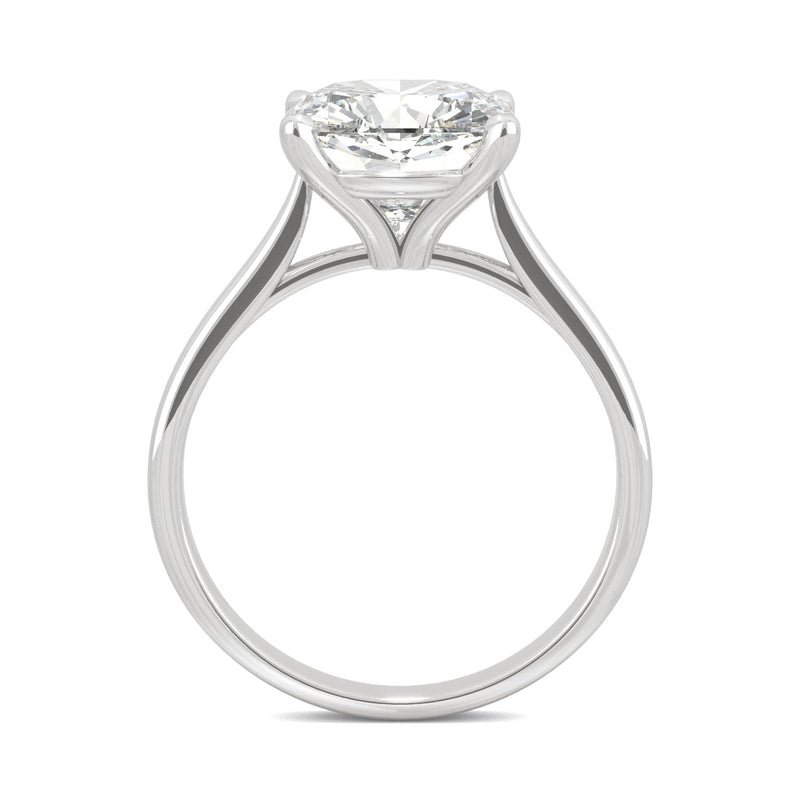 3.30 CTW DEW Cushion Moissanite Engagement Ring in 14K White Gold