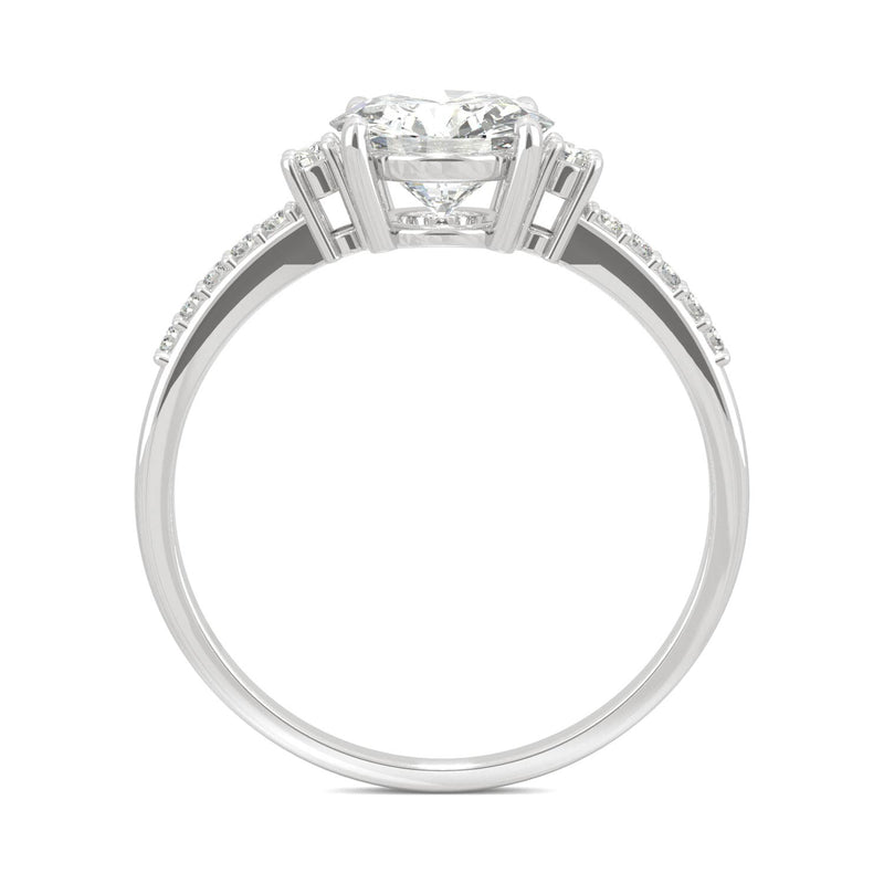 1.31 CTW DEW Round Moissanite Engagement Ring in 14K White Gold