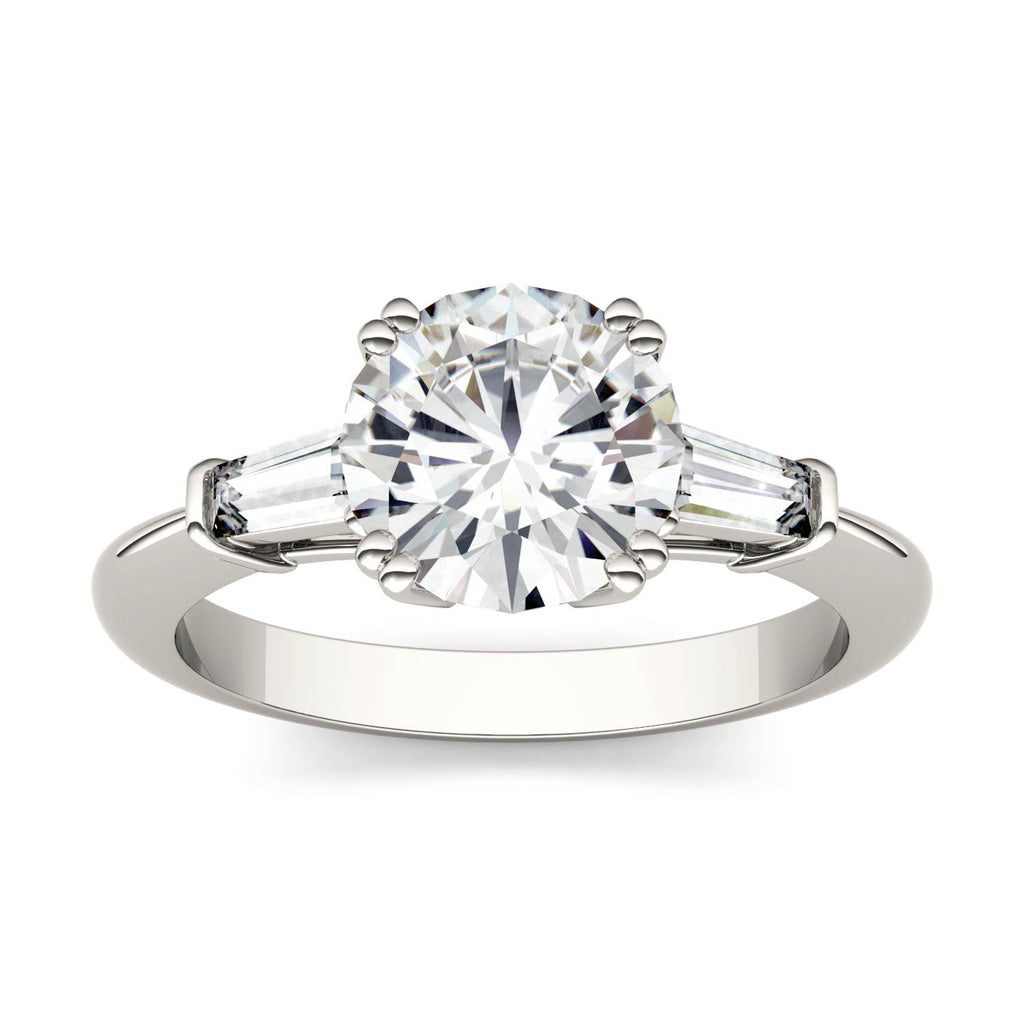 2.27 CTW DEW Round Three Stone Ring 14K White Gold