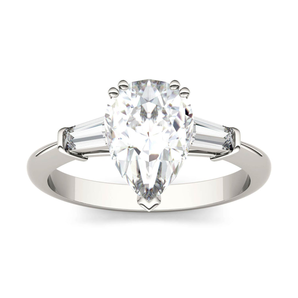 2.47 CTW DEW Pear Engagement Ring 14K White Gold