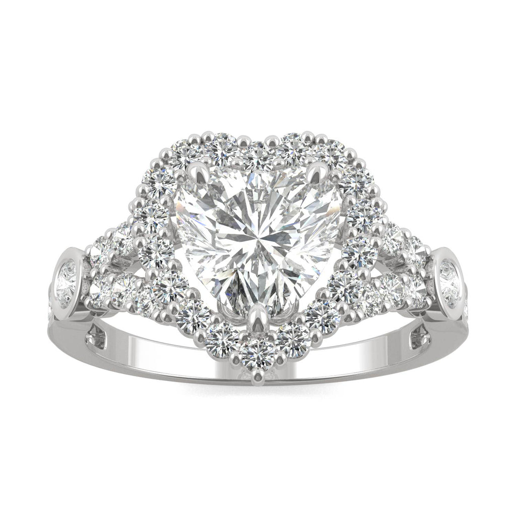 1.79 CTW DEW Heart Engagement Ring 14K White Gold