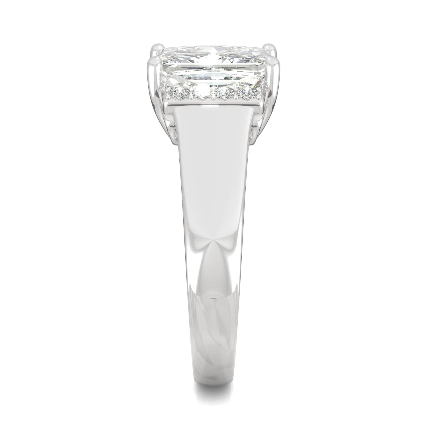 3.72 CTW DEW Square Moissanite Fashion Ring in 14K White Gold