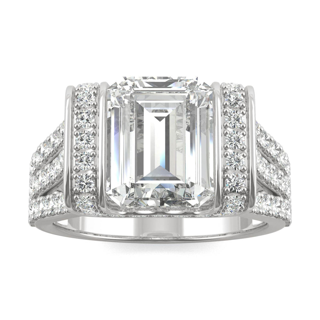4.50 CTW DEW Emerald Fashion Ring 14K White Gold