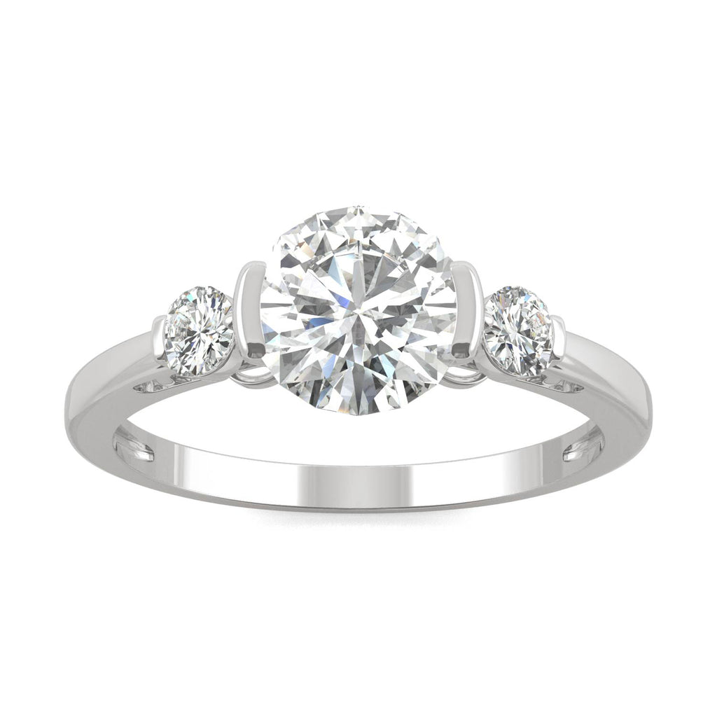 1.40 CTW DEW Round Engagement Ring 14K White Gold