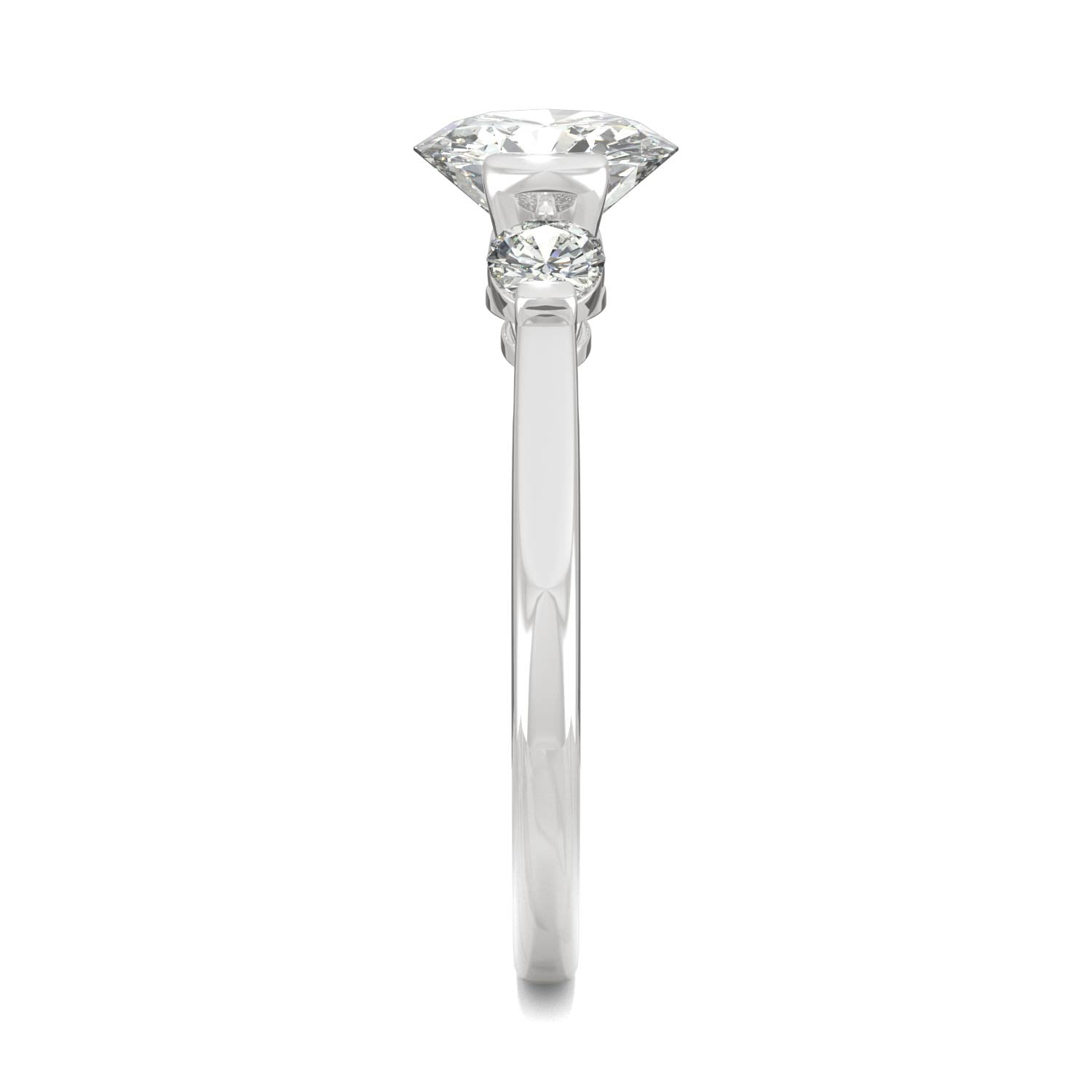 1.40 CTW DEW Round Moissanite Engagement Ring in 14K White Gold