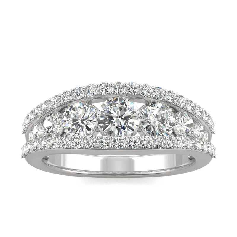 1.53 CTW DEW Round Moissanite Fashion Ring in 14K White Gold