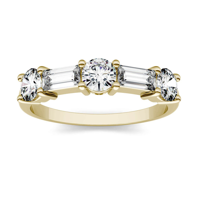 1.15 CTW DEW Straight Baguette Moissanite Stackable Ring in 14K Yellow Gold