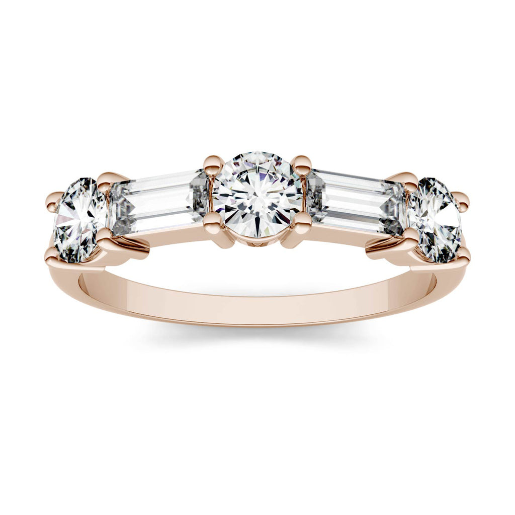 1.15 CTW DEW Straight Baguette Band 14K Rose Gold