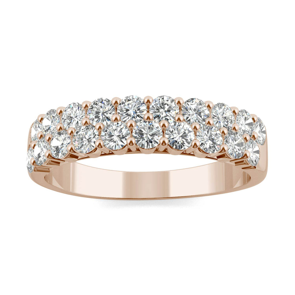 1.00 CTW DEW Round Double Row Band 14K Rose Gold