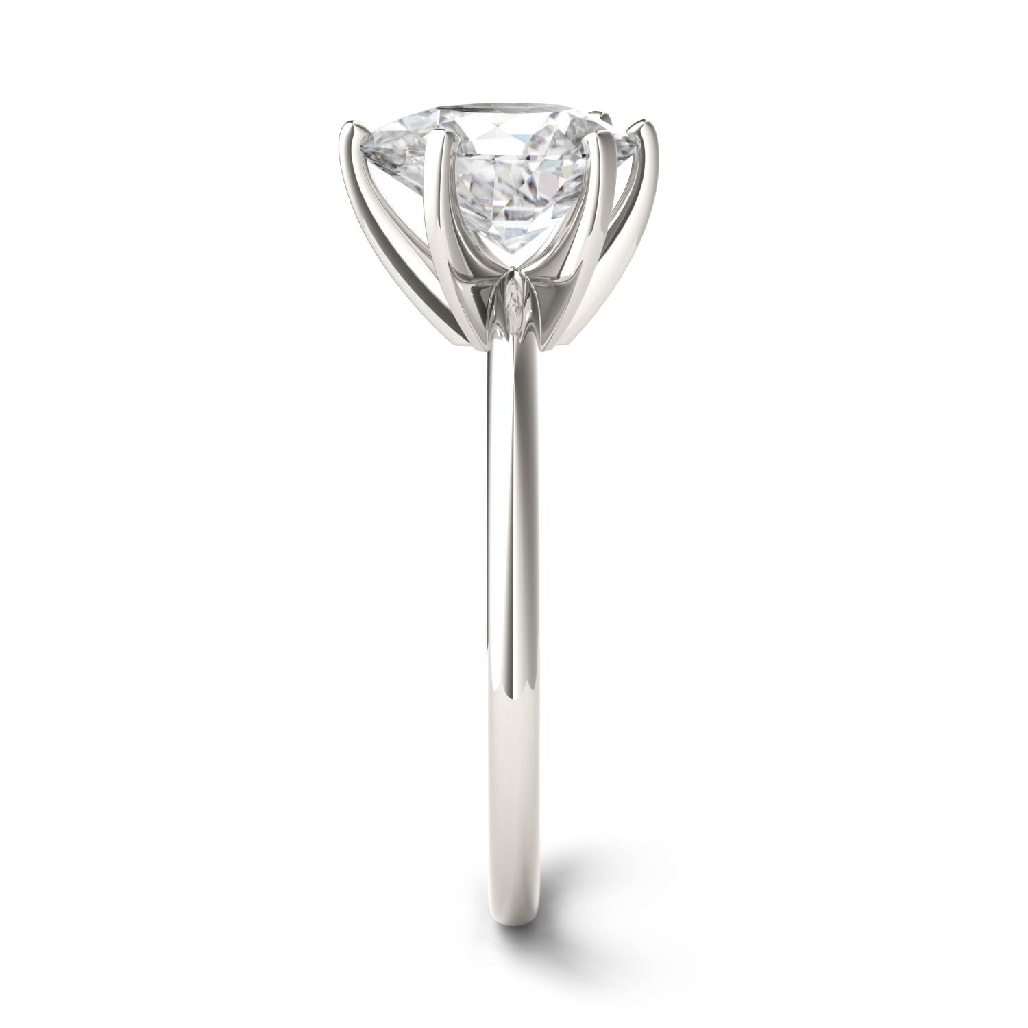 1.50 CTW DEW Pear Moissanite Engagement Ring in 14K White Gold