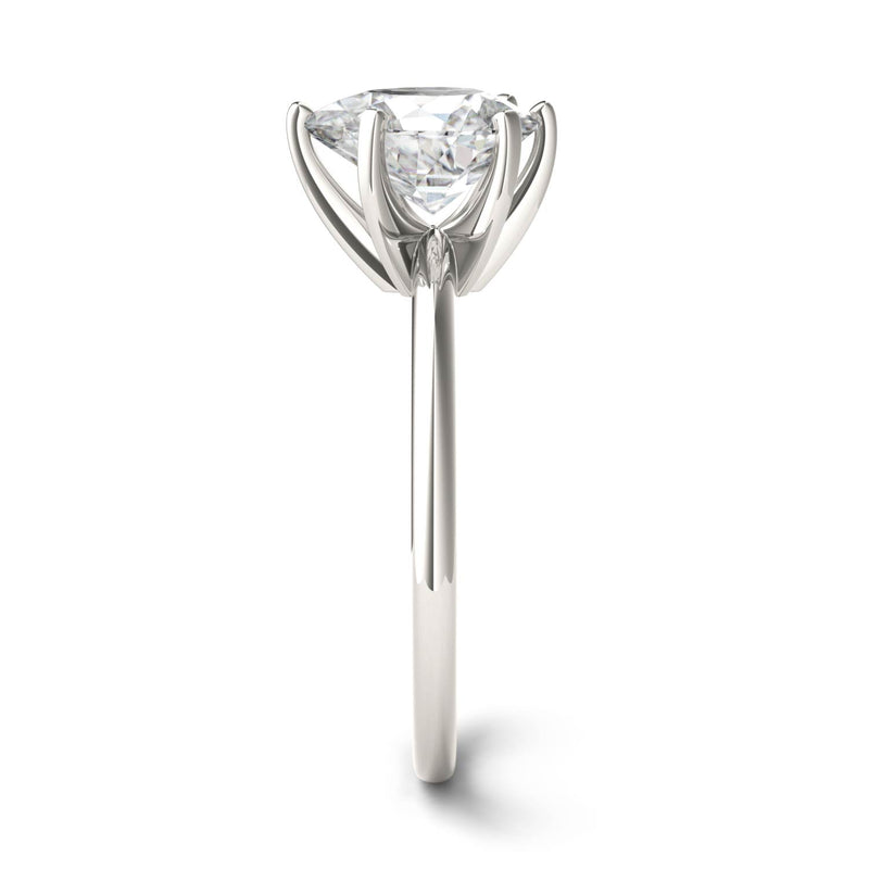 1.50 CTW DEW Pear Moissanite Engagement Ring in 14K White Gold
