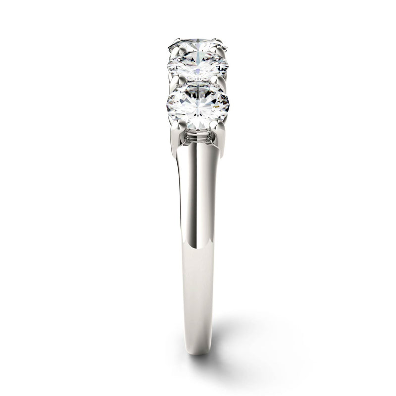 1.15 CTW DEW Round Moissanite Five Stone Ring in 14K White Gold