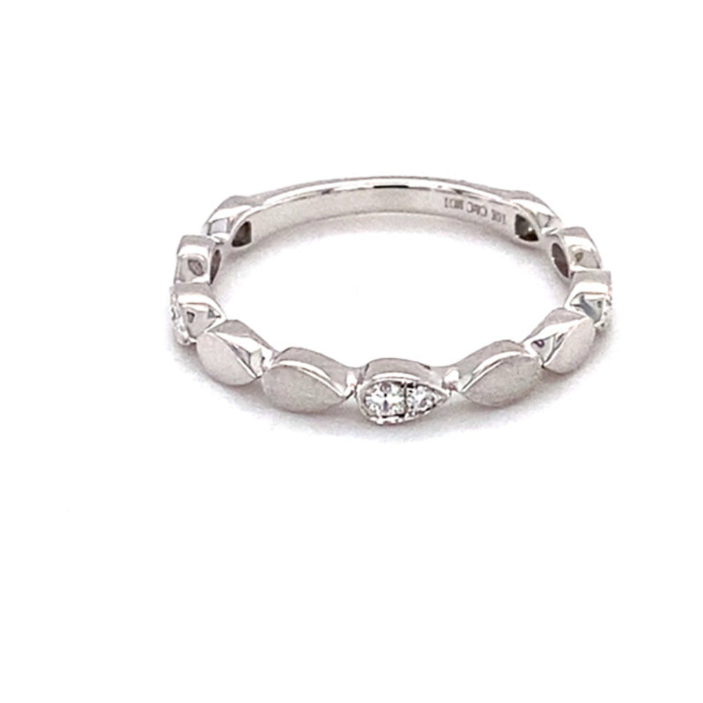 0.10 CTW DEW Round Band 10K White Gold