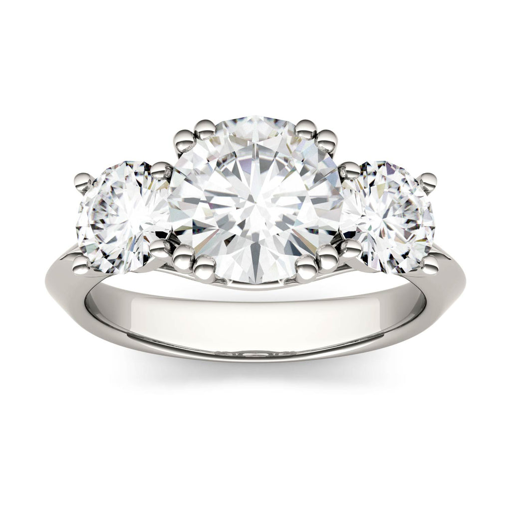 3.10 CTW DEW Round Three Stone Ring 14K White Gold