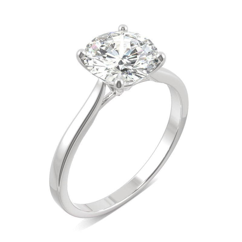 1.90 CTW DEW Round Moissanite Solitaire Ring in 14K White Gold