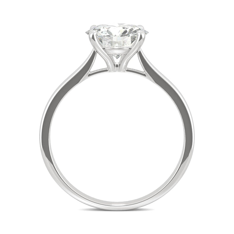 1.90 CTW DEW Round Moissanite Solitaire Ring in 14K White Gold