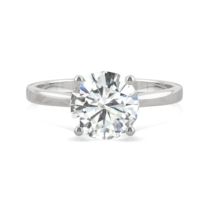 1.90 CTW DEW Round Moissanite Solitaire Ring in 14K White Gold