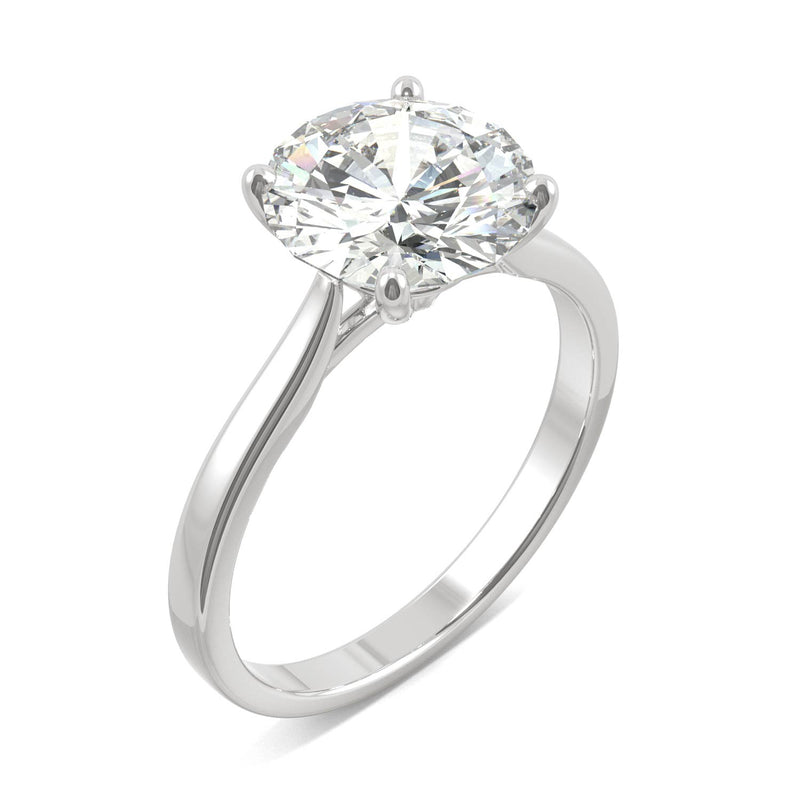 2.70 CTW DEW Round Moissanite Solitaire Ring in 14K White Gold
