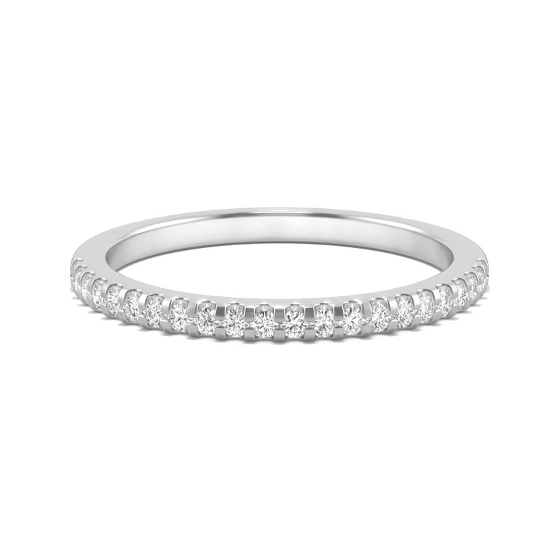 0.22 CTW DEW Round Moissanite Anniversary Band in 14K White Gold