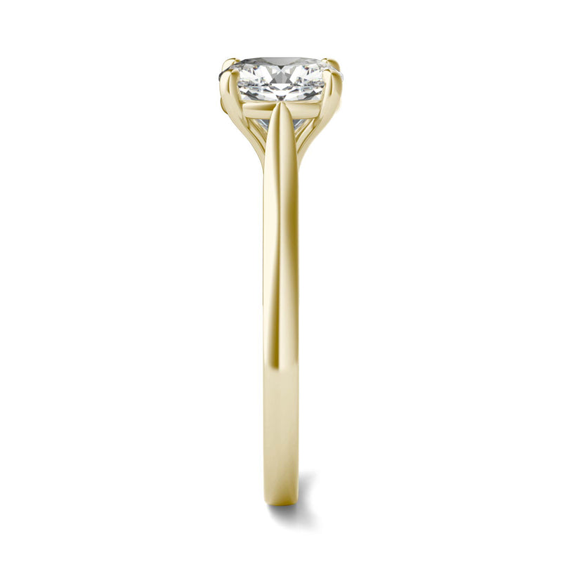 2.00 CTW DEW Cushion Moissanite Engagement Ring in 14K Yellow Gold