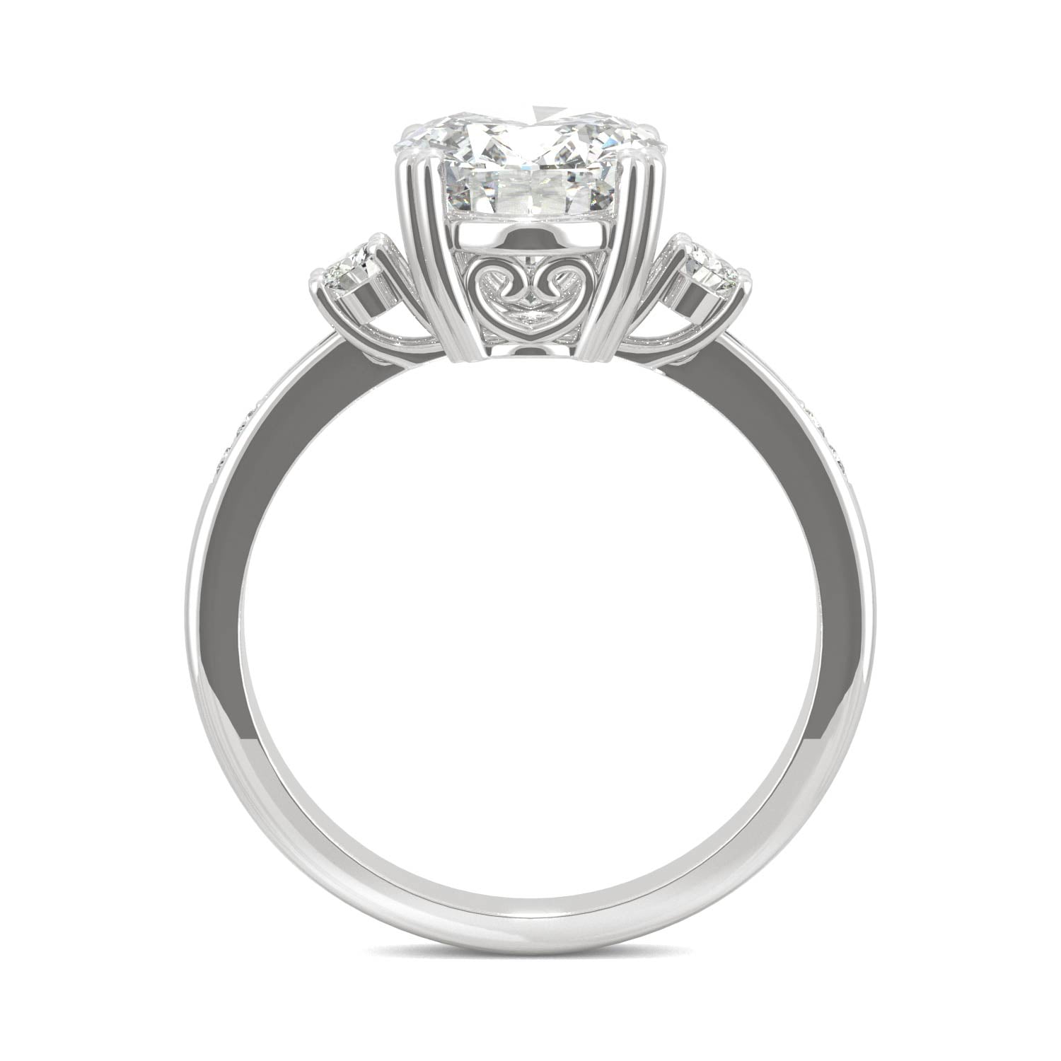 3.14 CTW DEW Oval Moissanite Seven-Stone Ring in 14K White Gold