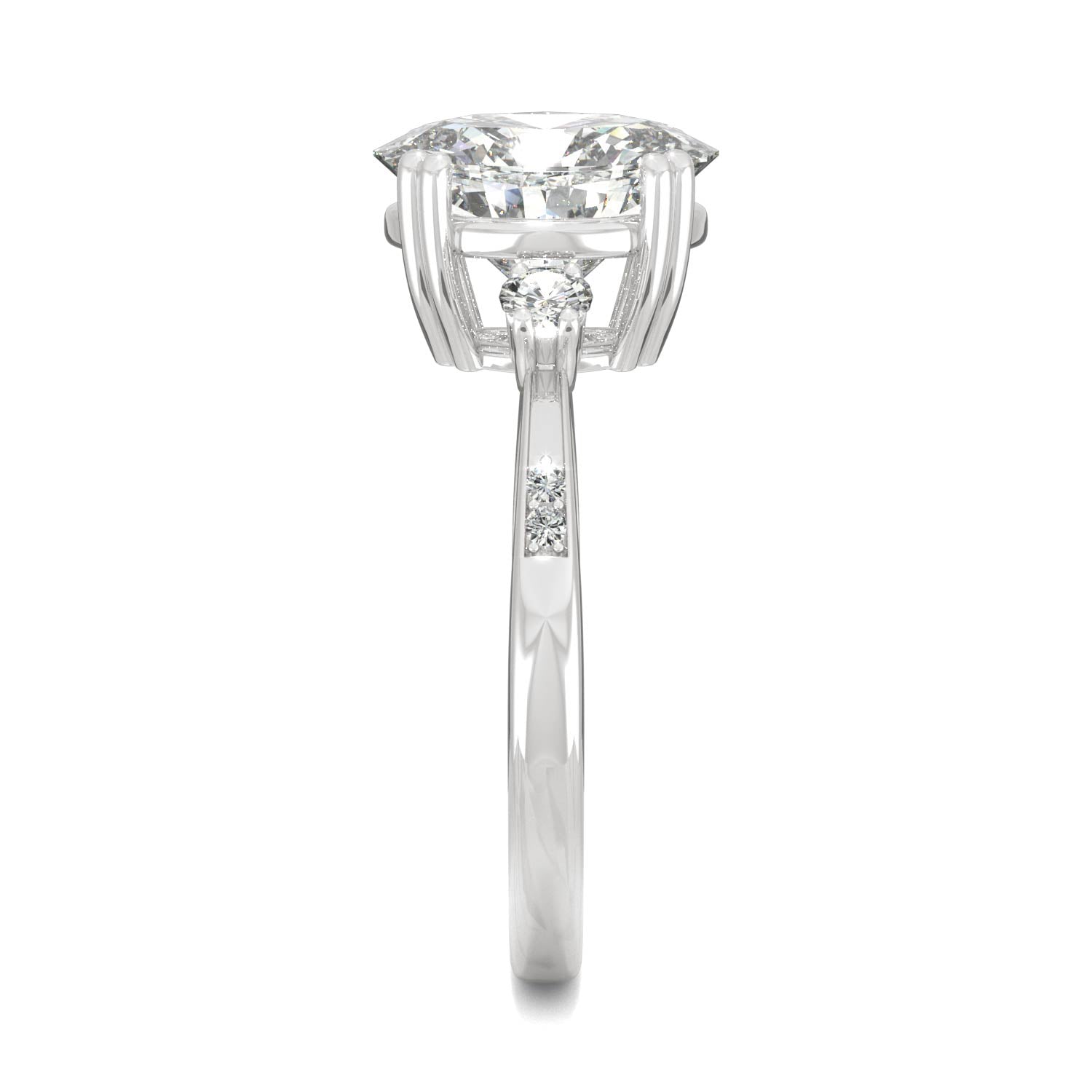 3.14 CTW DEW Oval Moissanite Seven-Stone Ring in 14K White Gold