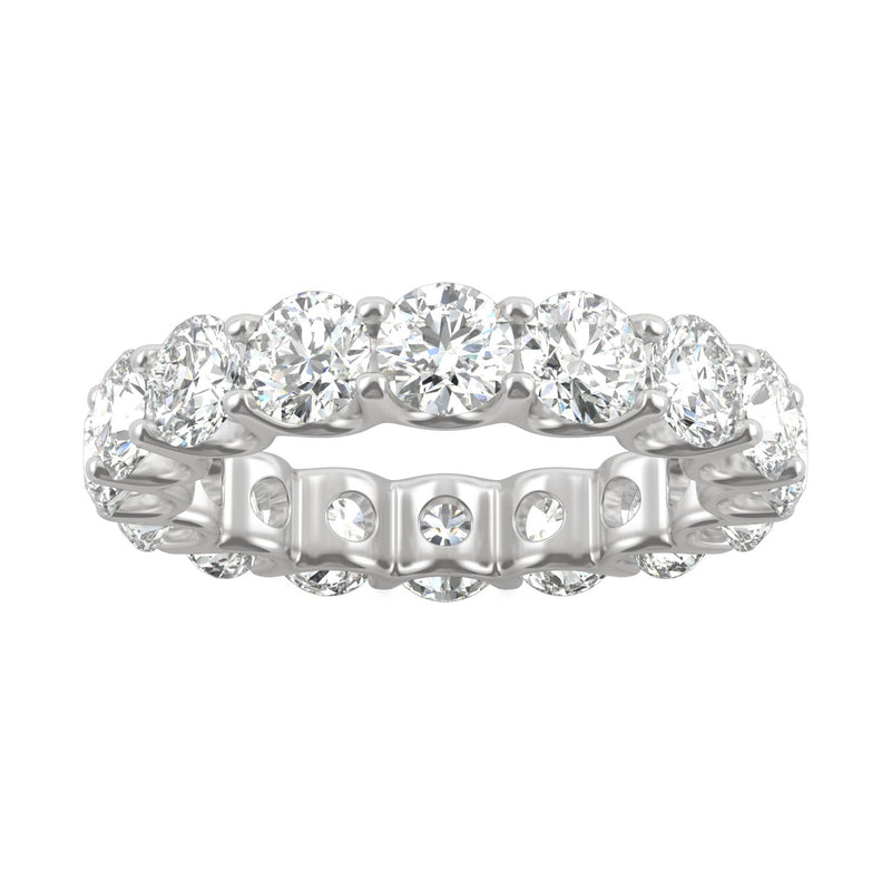 5.28 CTW DEW Round Moissanite Eternity Band in 14K White Gold
