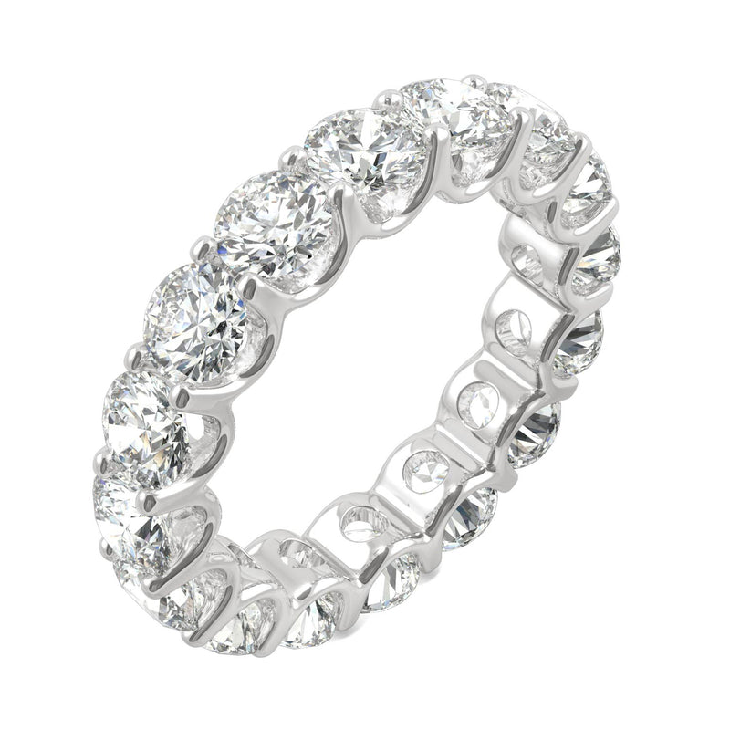5.28 CTW DEW Round Moissanite Eternity Band in 14K White Gold