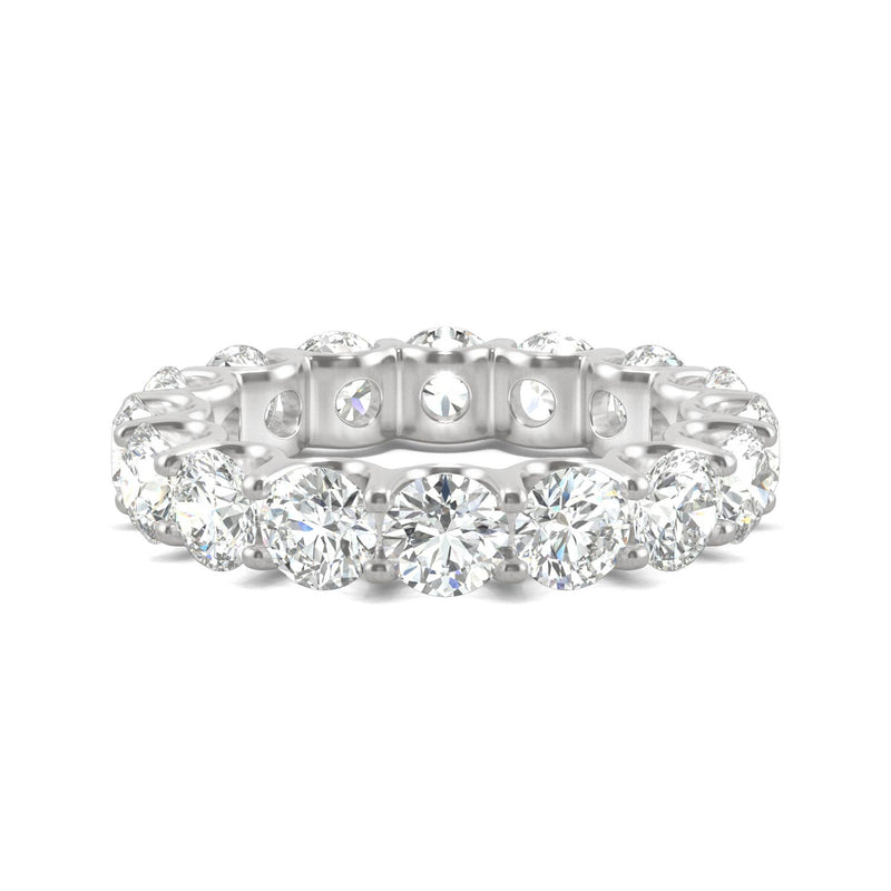 5.28 CTW DEW Round Moissanite Eternity Band in 14K White Gold