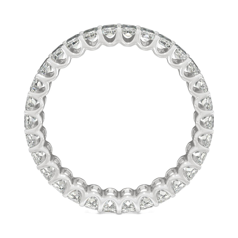 3.00 CTW DEW Emerald Moissanite Eternity Band in 14K White Gold