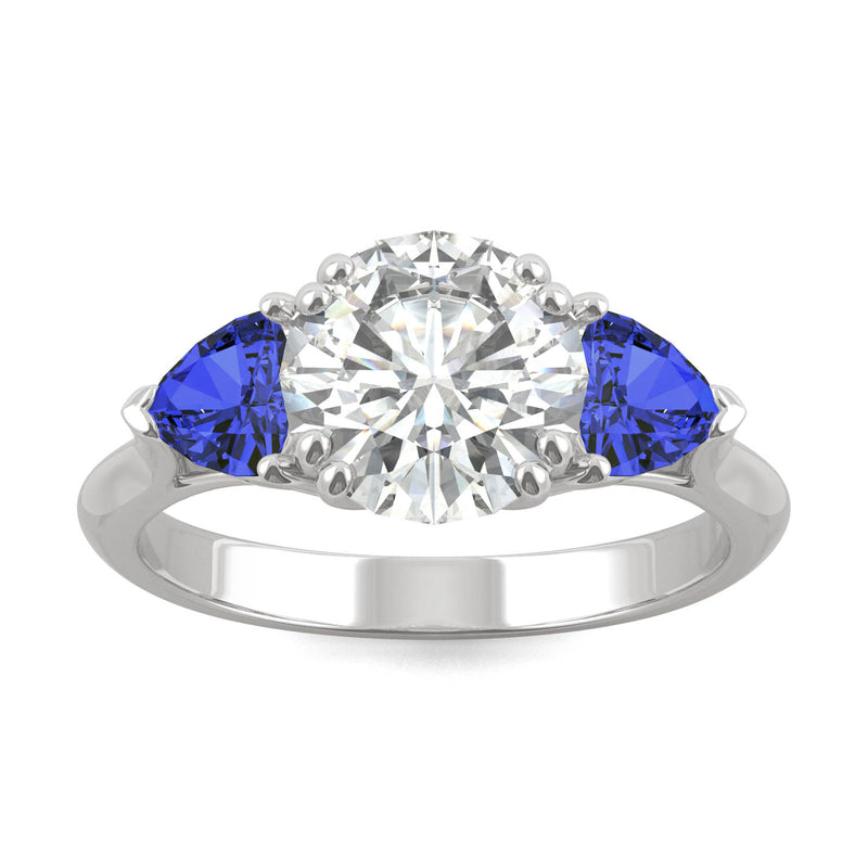 3.00 CTW DEW Round Moissanite Engagement Ring in 14K White Gold