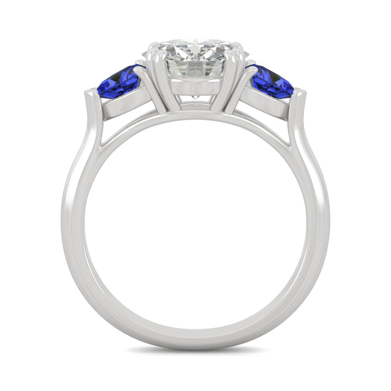3.00 CTW DEW Round Moissanite Engagement Ring in 14K White Gold