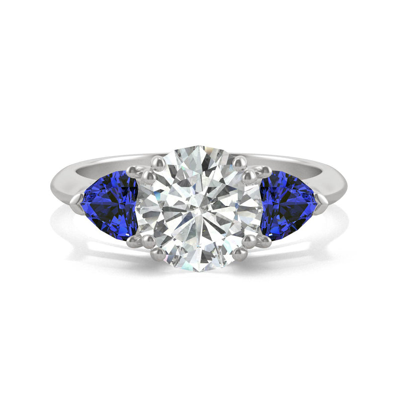3.00 CTW DEW Round Moissanite Engagement Ring in 14K White Gold