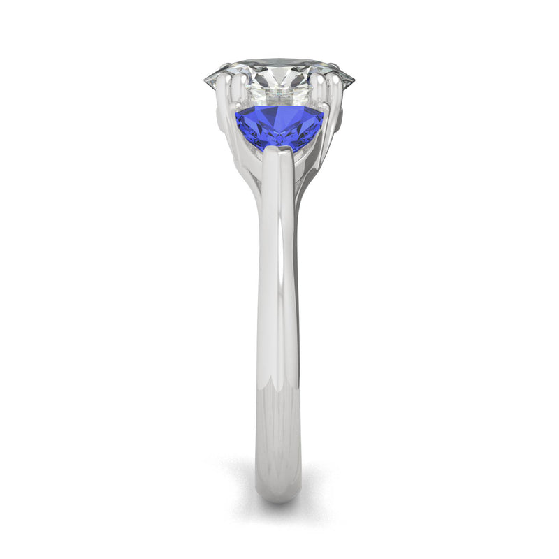 3.00 CTW DEW Round Moissanite Engagement Ring in 14K White Gold